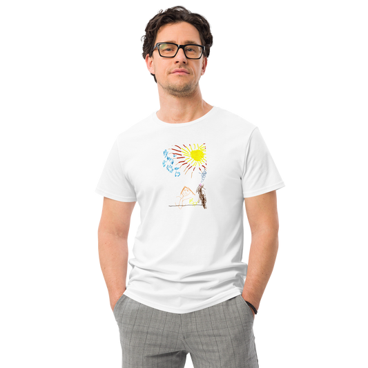 Men's Premium cotton T-shirt with your children drawing