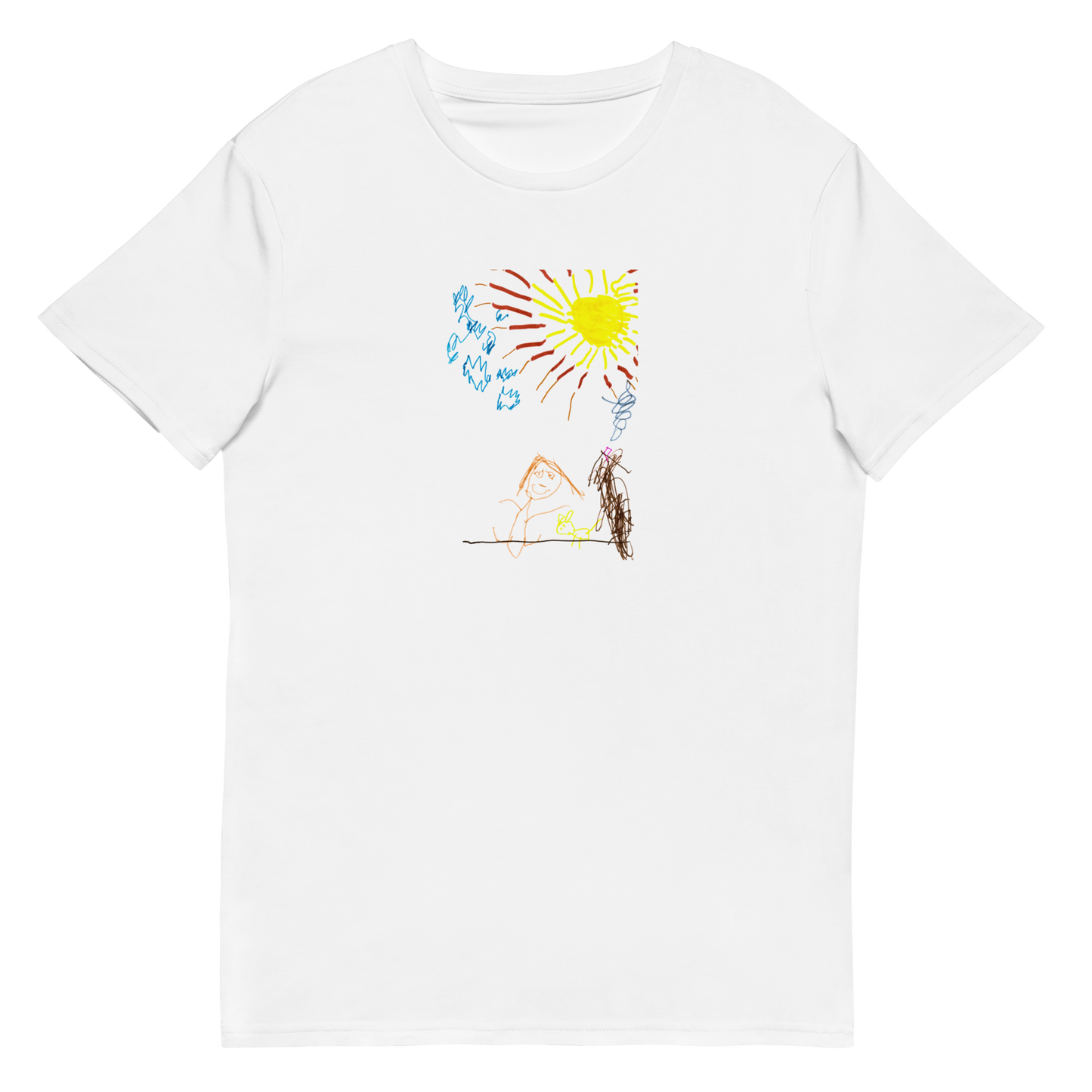 Men's Premium cotton T-shirt with your children drawing