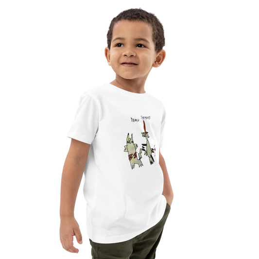 Kid's organic cotton T-shirt with children drawing