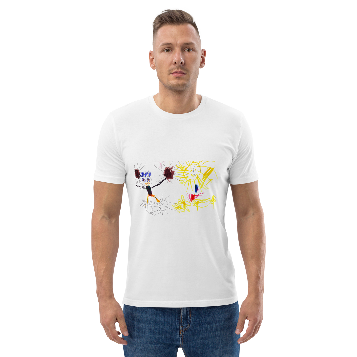 Men's organic cotton T-shirt with your children drawing