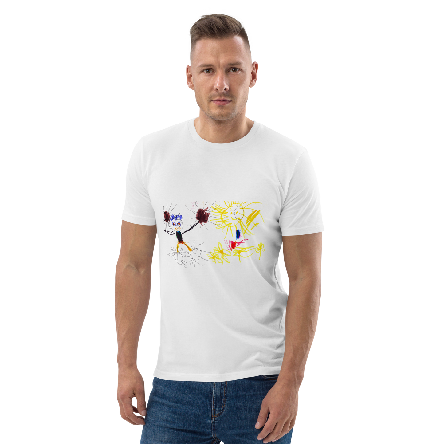 Men's organic cotton T-shirt with your children drawing
