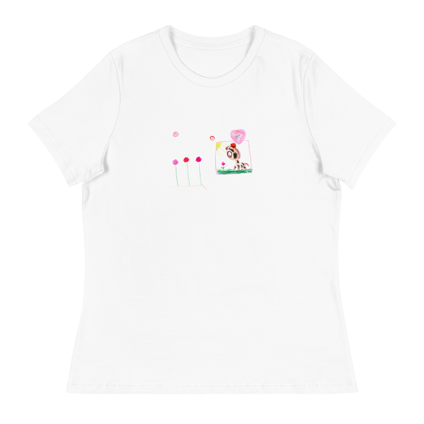 Women T-shirt with children drawing