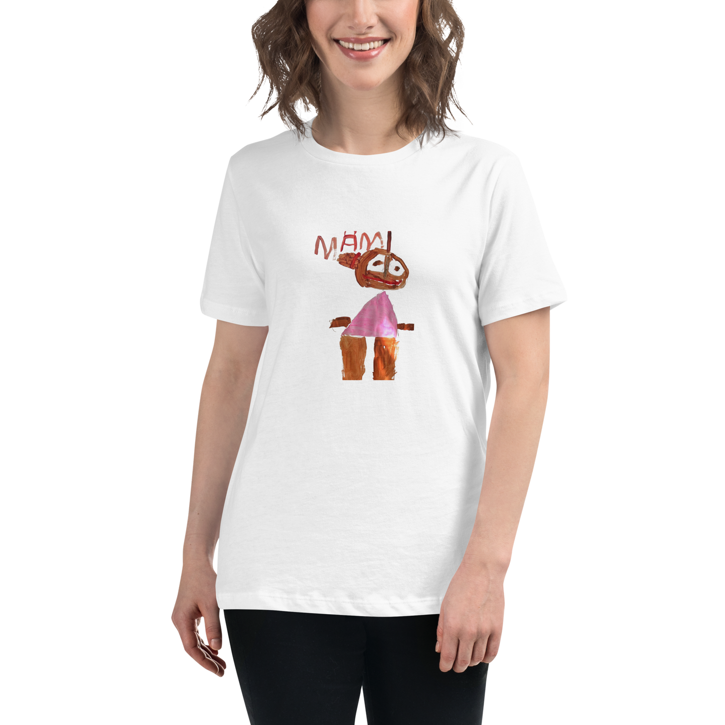 Women T-shirt with children drawing