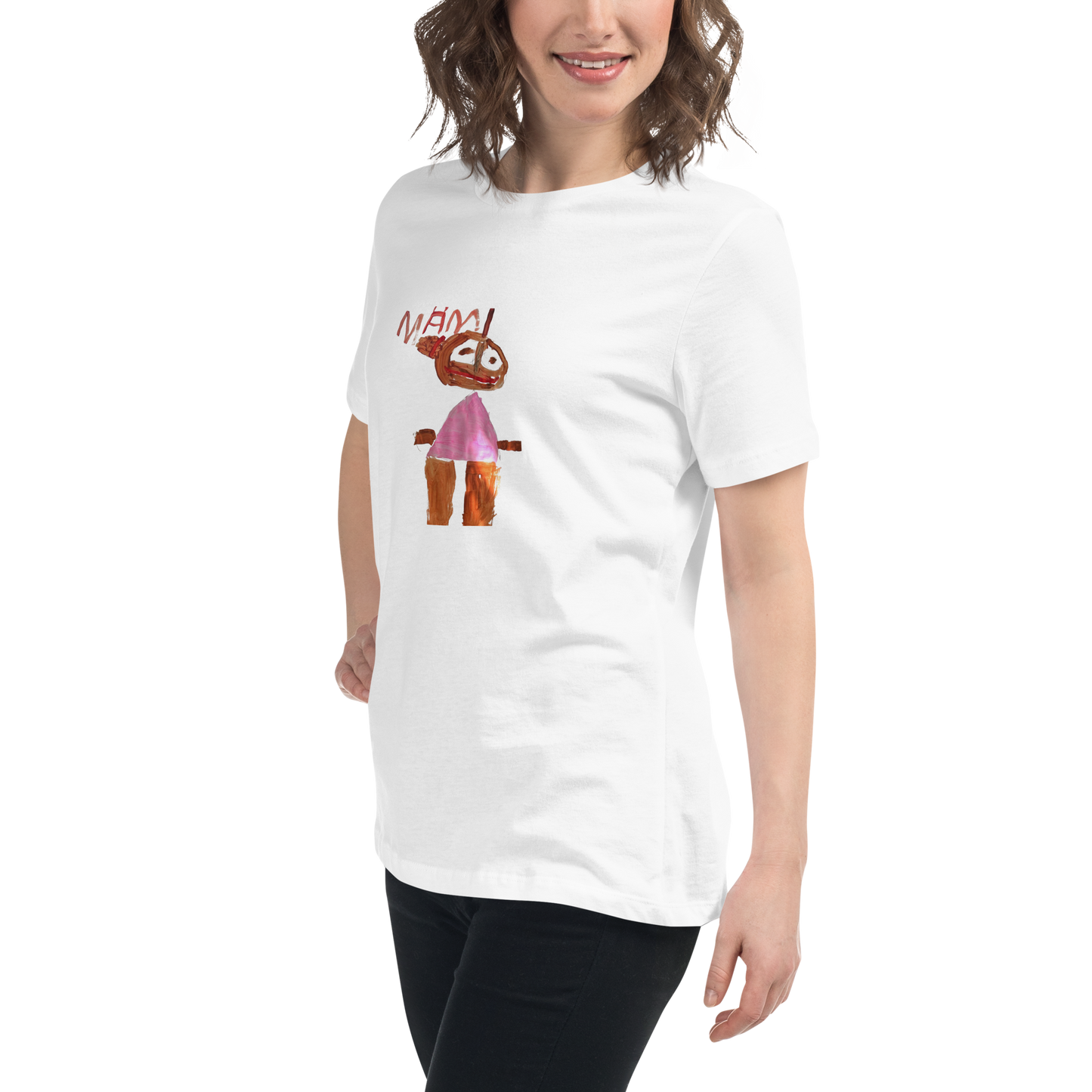 Women T-shirt with children drawing