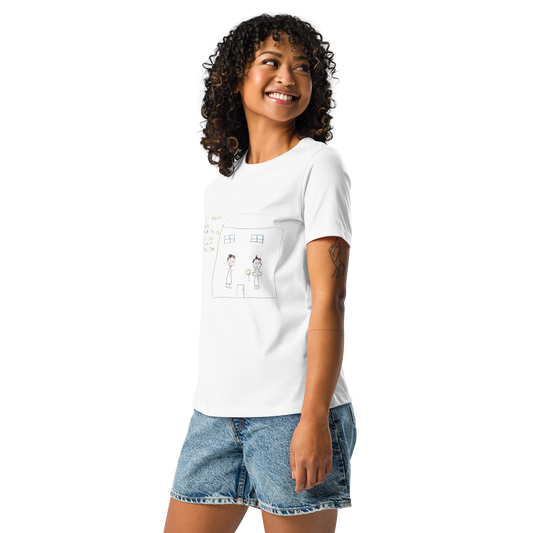 Women T-shirt with children drawing